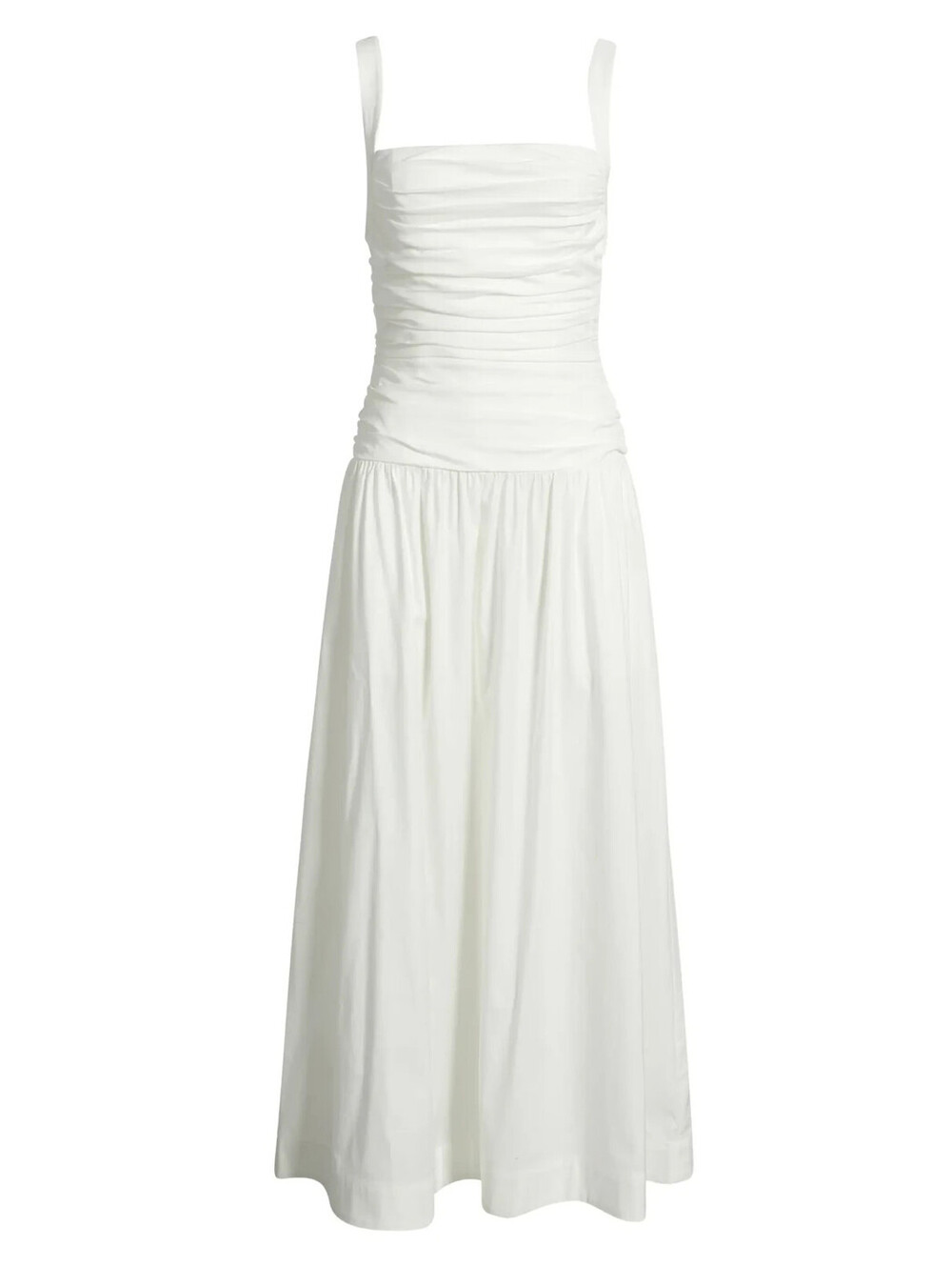 NEW, REFORMATION Nesta Ruched Bodice Stretch Cotton Dress Sz 8 #MD2525